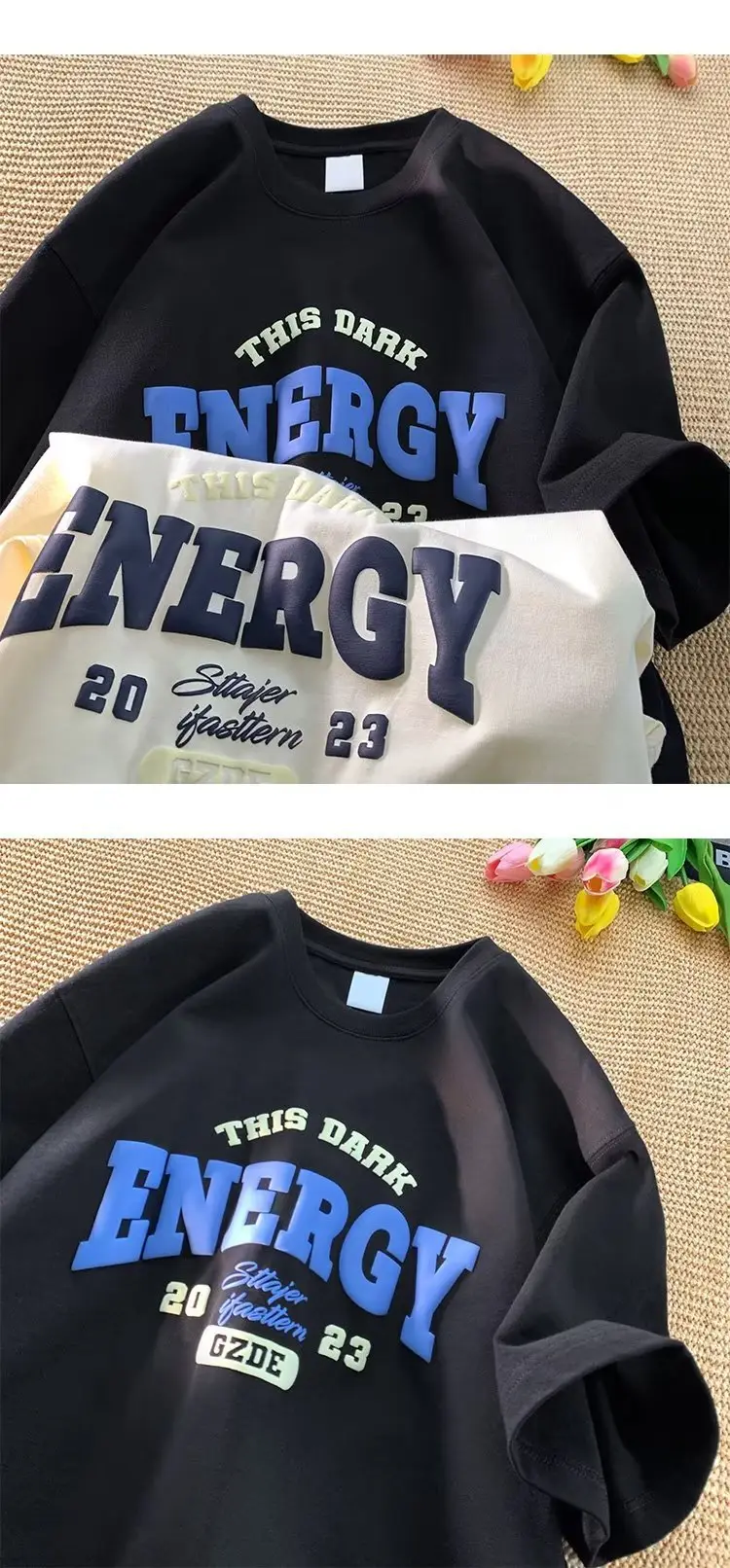 Men Summer Printed T-Shirt White Energy Graphic — feature 6