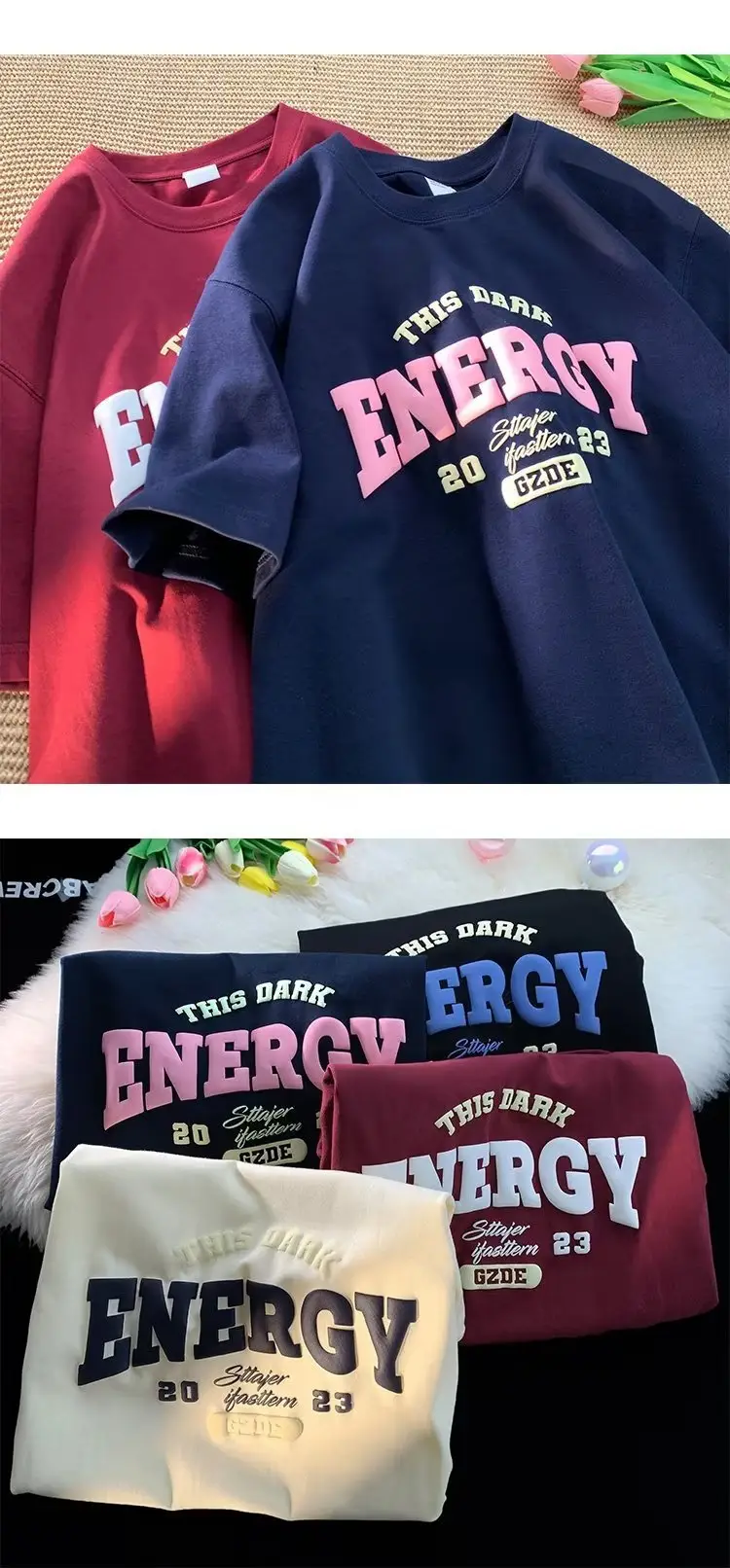 Men Summer Printed T-Shirt White Energy Graphic — feature 8