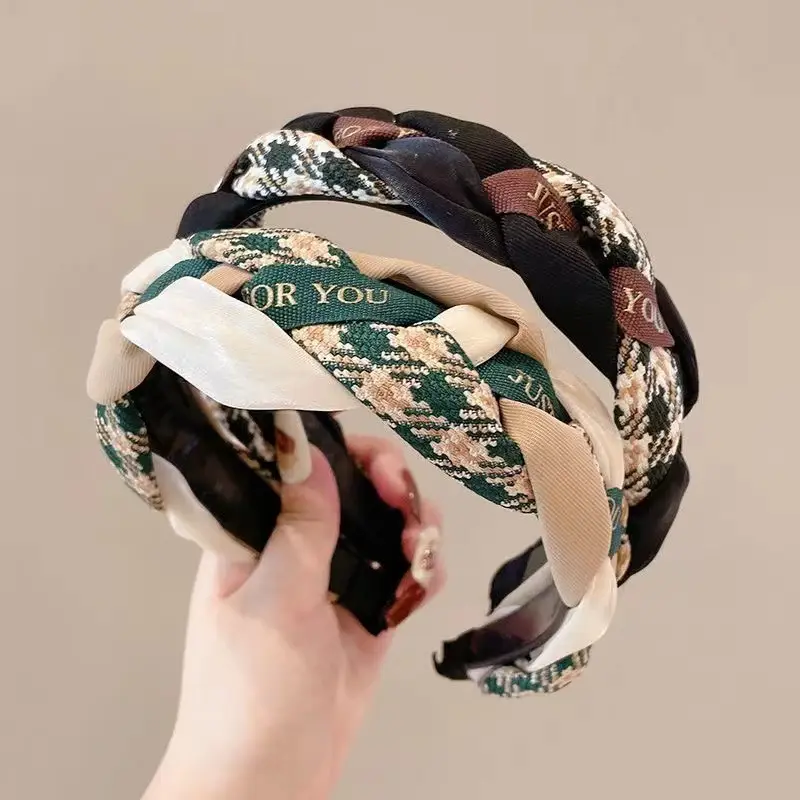 New Large Face Wide Edge Sponge Hairband Twist Design - Image 5
