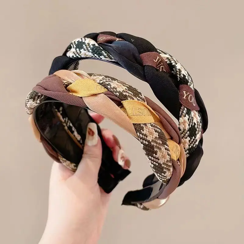 New Large Face Wide Edge Sponge Hairband Twist Design - Image 6