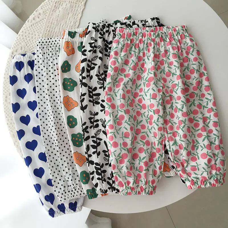 Girls Anti-Mosquito Pants Floral Printed Summer Wear — feature 2