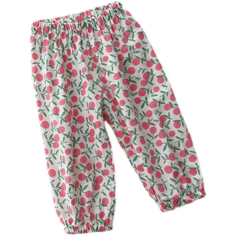 Girls Anti-Mosquito Pants Floral Printed Summer Wear — feature 6