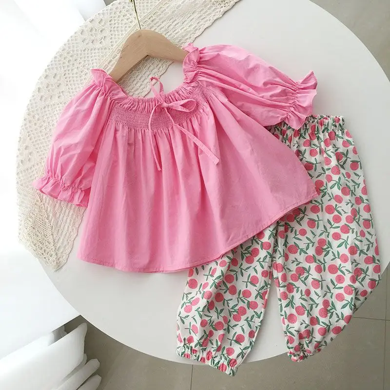 Girls Anti-Mosquito Pants Floral Printed Summer Wear — feature 9