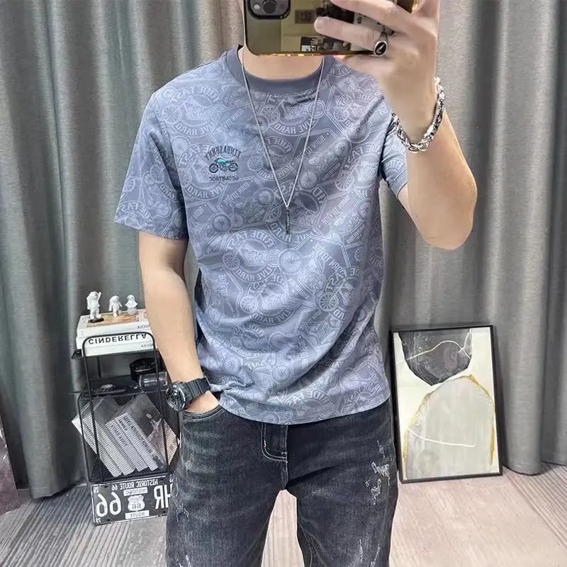 Men Ice Silk T-Shirt Black Short Sleeve Quick Dry - Image 4
