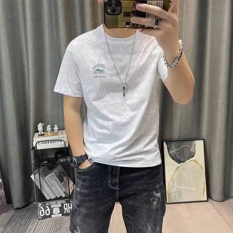 Men Ice Silk T-Shirt Black Short Sleeve Quick Dry - Image 7