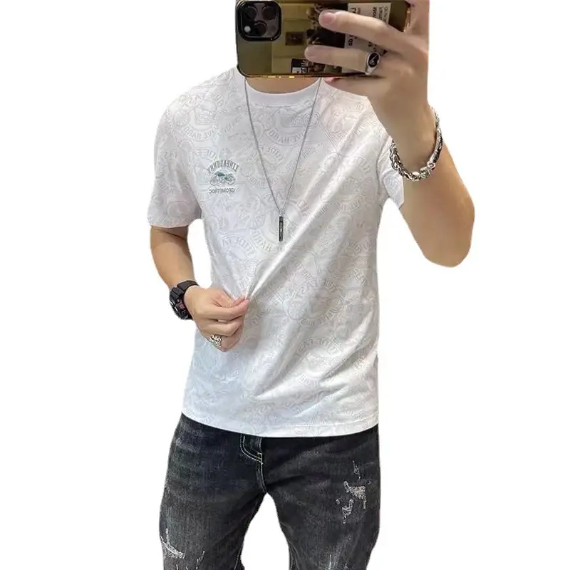 Men Ice Silk T-Shirt Black Short Sleeve Quick Dry - Image 8