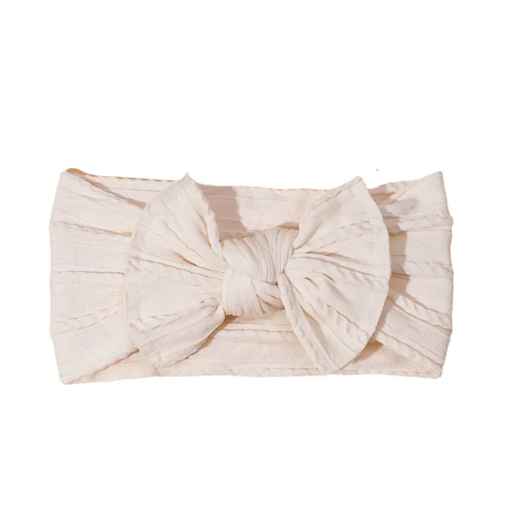 Light Blue Bow Baby Headband with Jacquard Fabric - Image 27