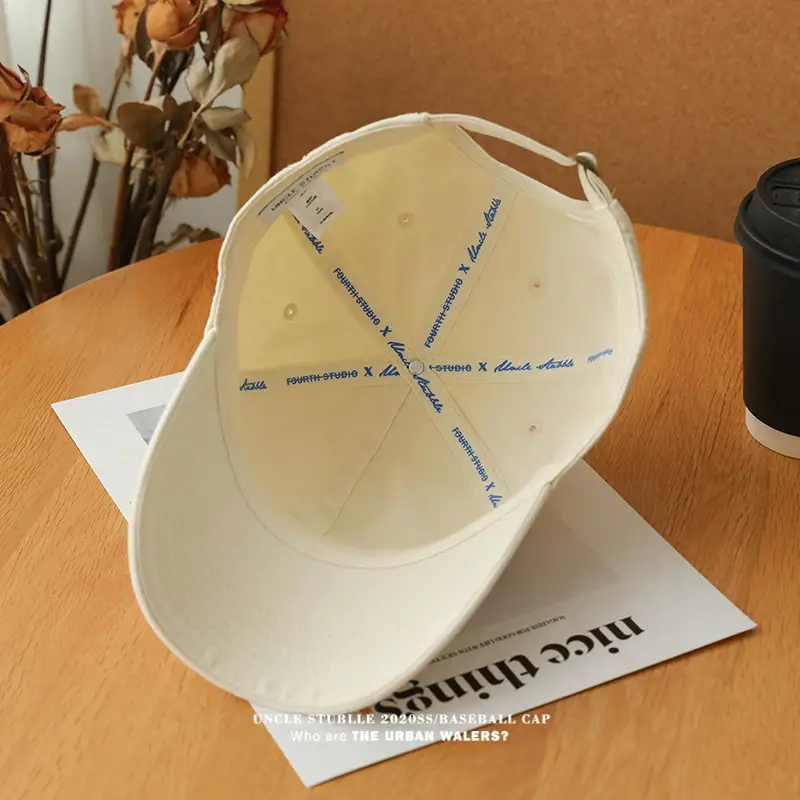 Stubble Beige Baseball Cap with Embroidered Logo - Image 10