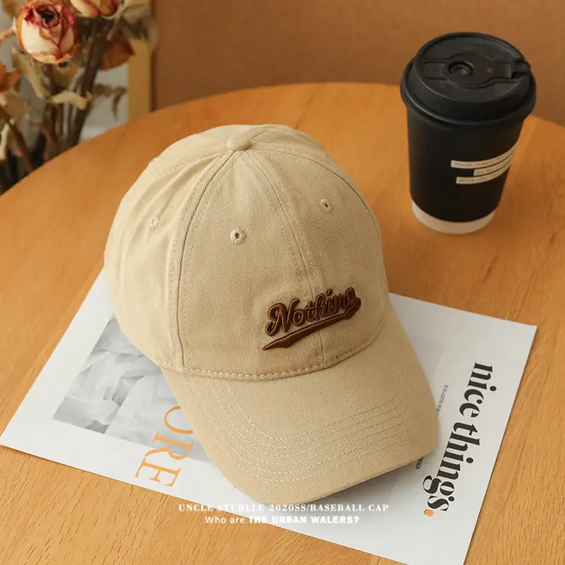 Stubble Beige Baseball Cap with Embroidered Logo — feature 15