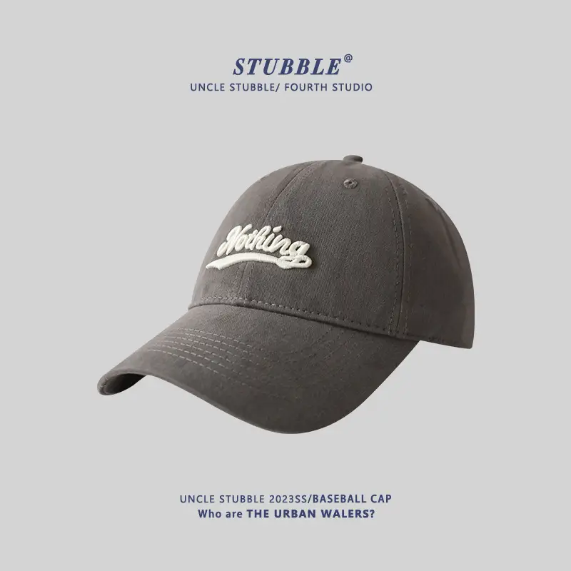 Stubble Beige Baseball Cap with Embroidered Logo - Image 4