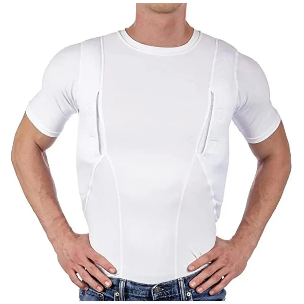 2025 Unisex High-Stretch Concealed Holster T-Shirt White - Image 7