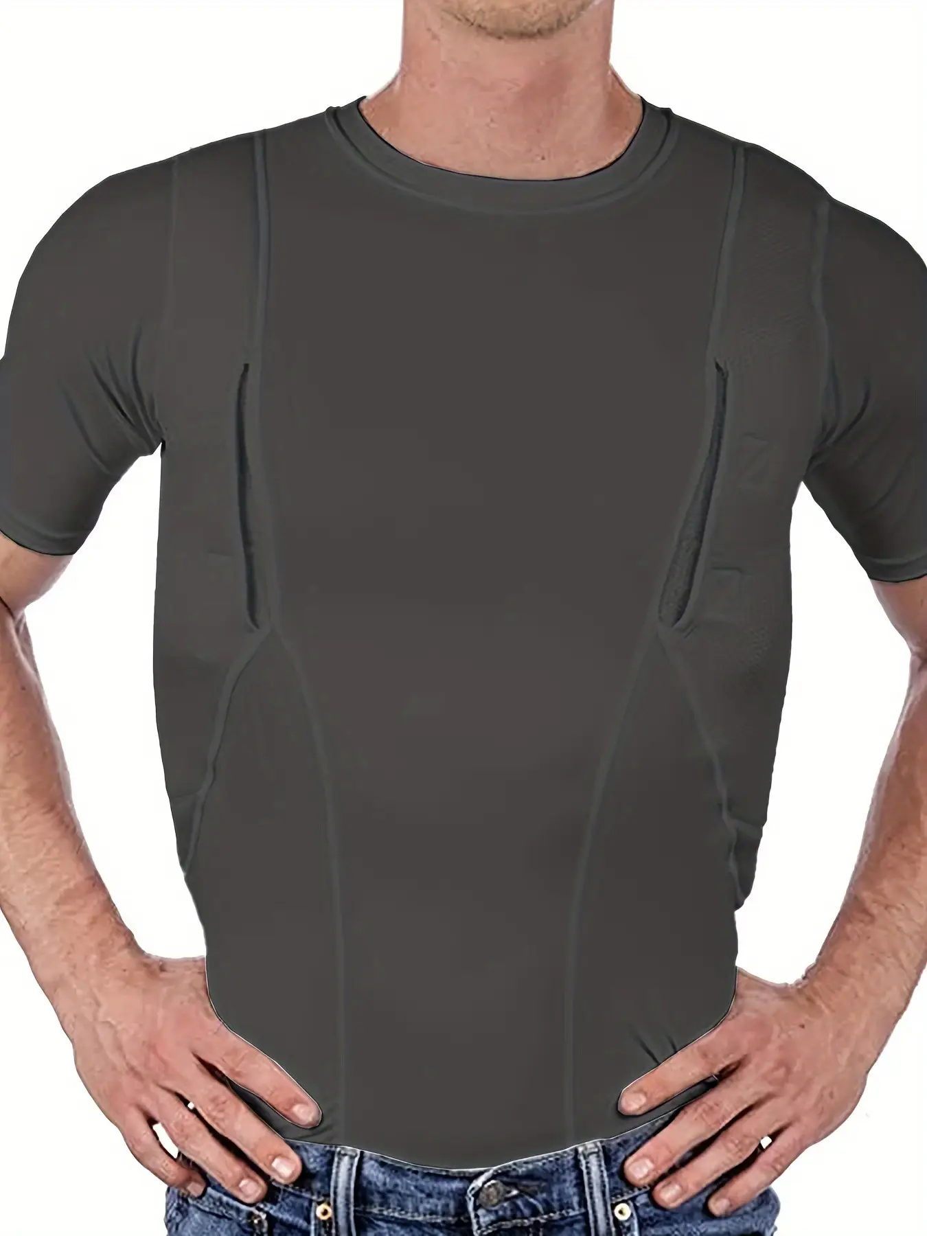 2025 Unisex High-Stretch Concealed Holster T-Shirt White - Image 5