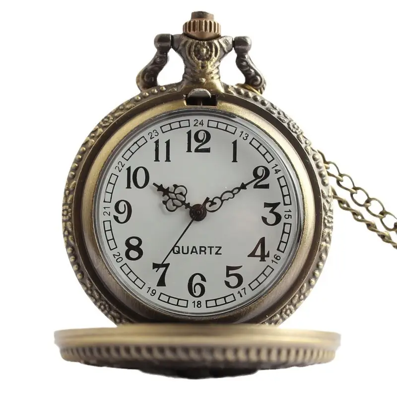 Chinese Long Pocket Watch Bronze Gold Retro Men Women - Image 6