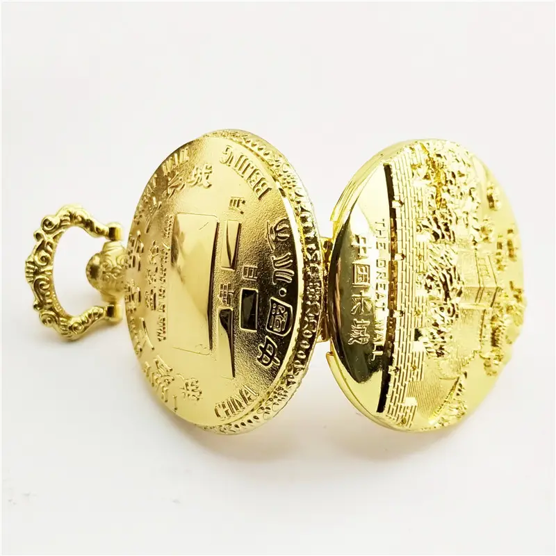 Chinese Long Pocket Watch Bronze Gold Retro Men Women — feature 13