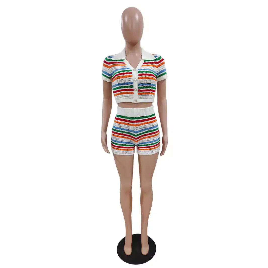 DY6901 2-Piece Knitted Shorts Set for Women - Image 9