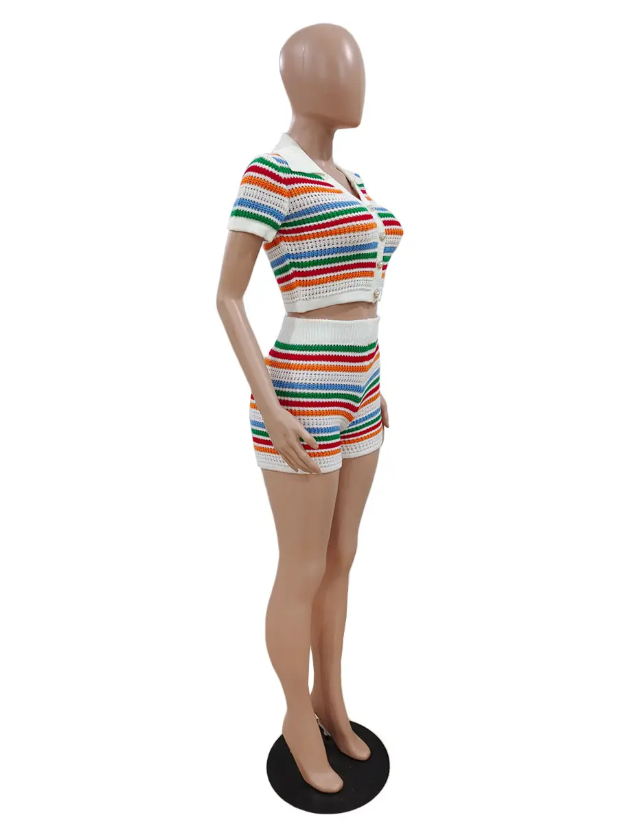 DY6901 2-Piece Knitted Shorts Set for Women — feature 12