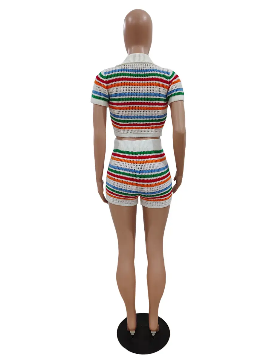 DY6901 2-Piece Knitted Shorts Set for Women — feature 13