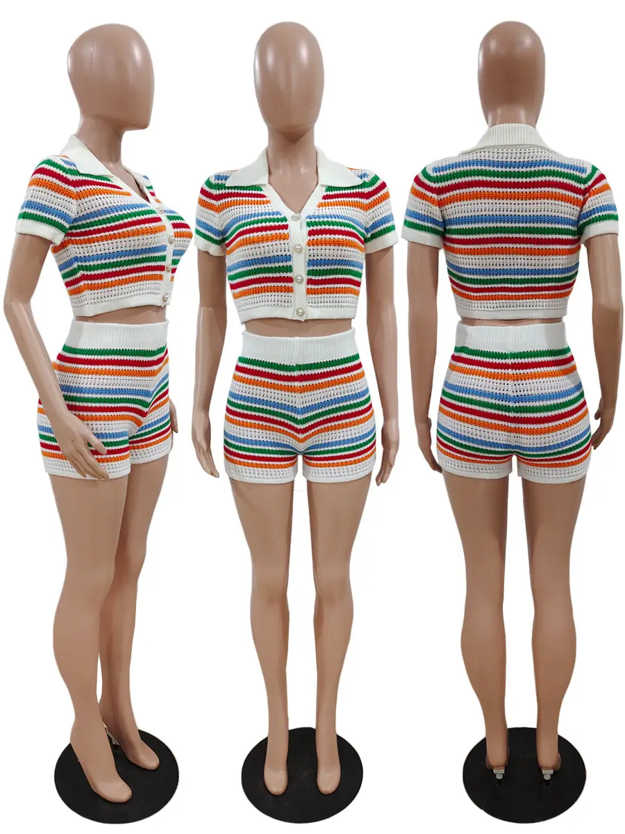 DY6901 2-Piece Knitted Shorts Set for Women — feature 14