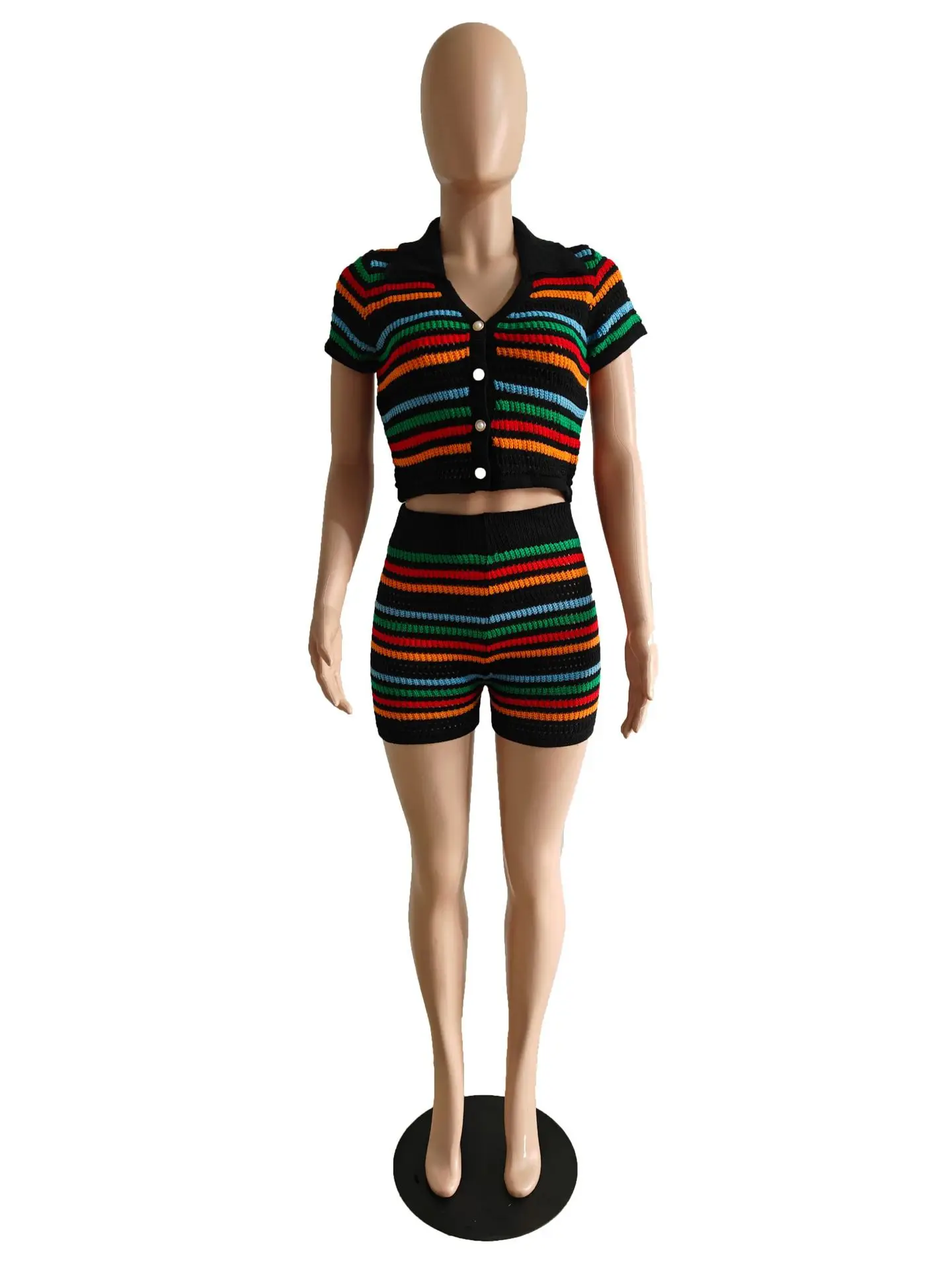 DY6901 2-Piece Knitted Shorts Set for Women — feature 15