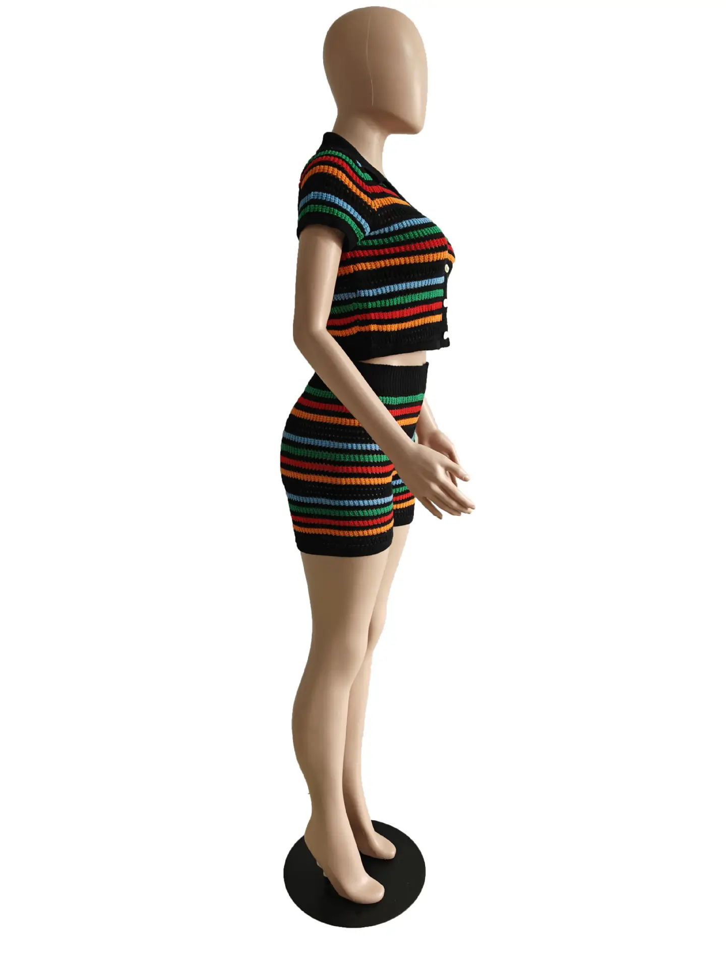 DY6901 2-Piece Knitted Shorts Set for Women — feature 16