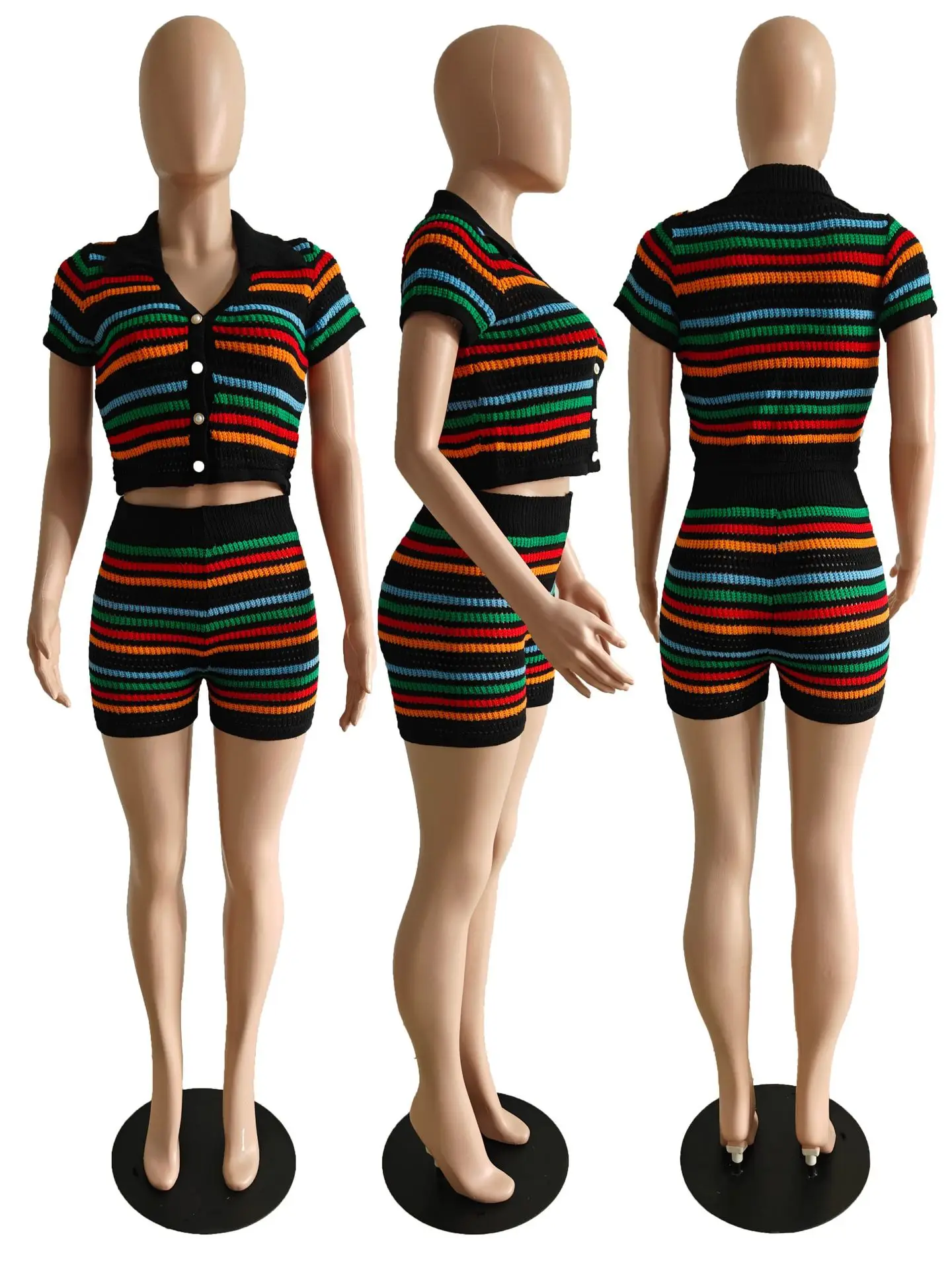 DY6901 2-Piece Knitted Shorts Set for Women — feature 18