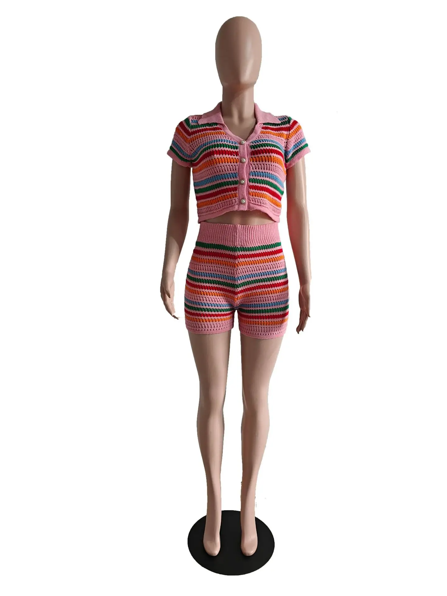 DY6901 2-Piece Knitted Shorts Set for Women — feature 21