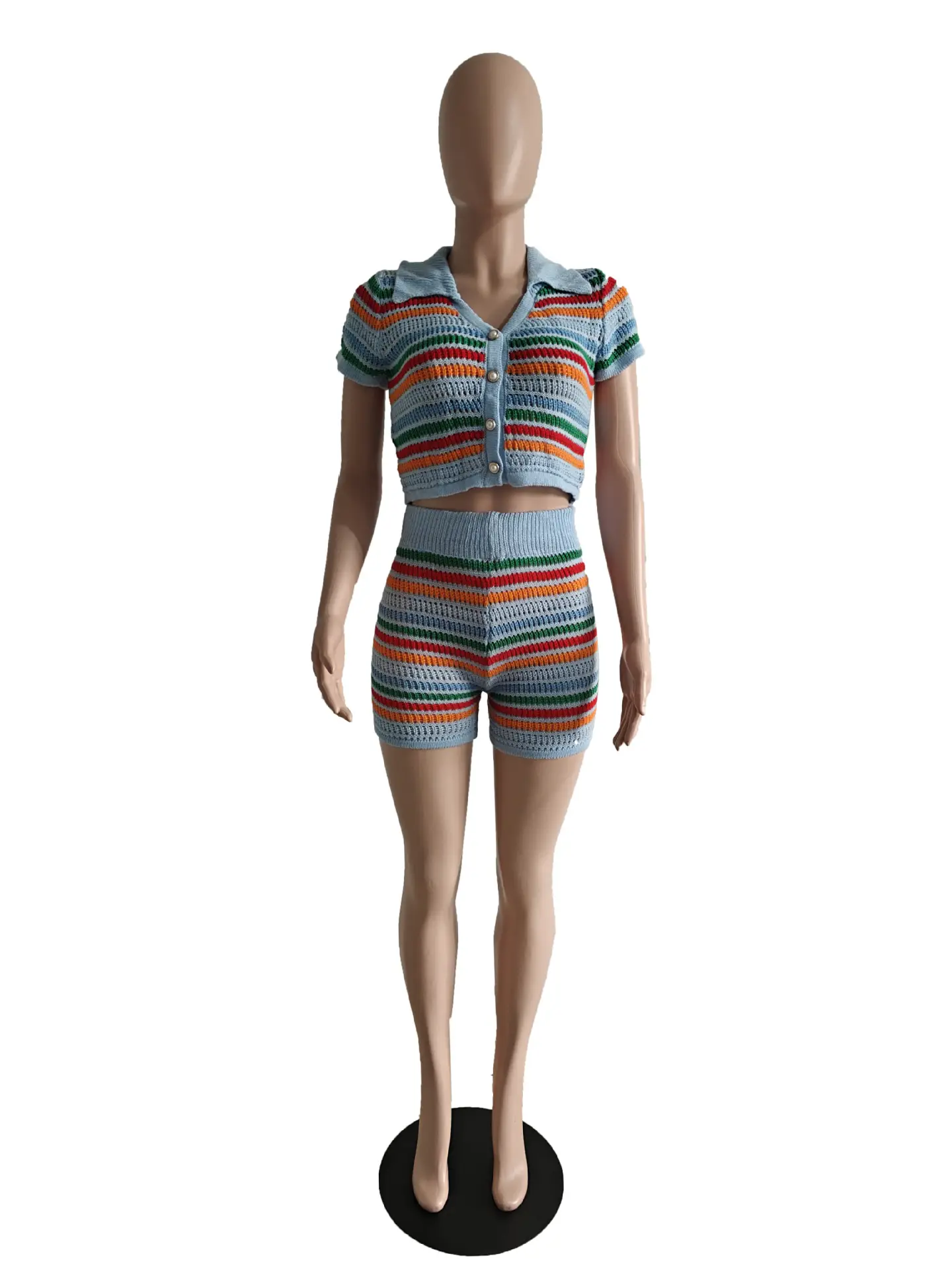 DY6901 2-Piece Knitted Shorts Set for Women — feature 22