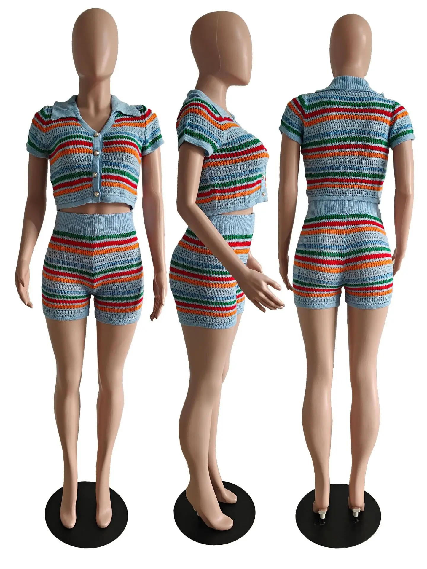 DY6901 2-Piece Knitted Shorts Set for Women — feature 25