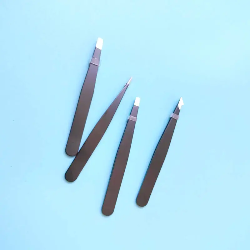 Stainless Steel Eyebrow Tweezers Black - Image 6