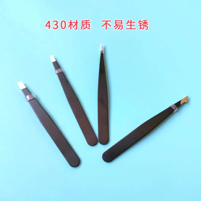 Stainless Steel Eyebrow Tweezers Black - Image 7
