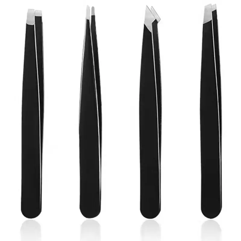 Stainless Steel Eyebrow Tweezers Black - Image 9