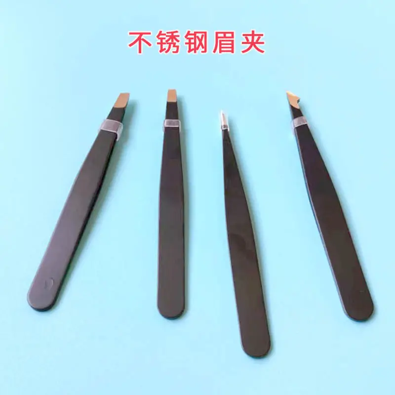Stainless Steel Eyebrow Tweezers Black — feature 2