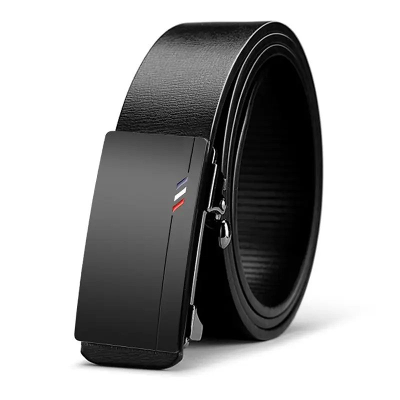 Men's Toothless Belt Black Two-Layer Cowhide - Image 29