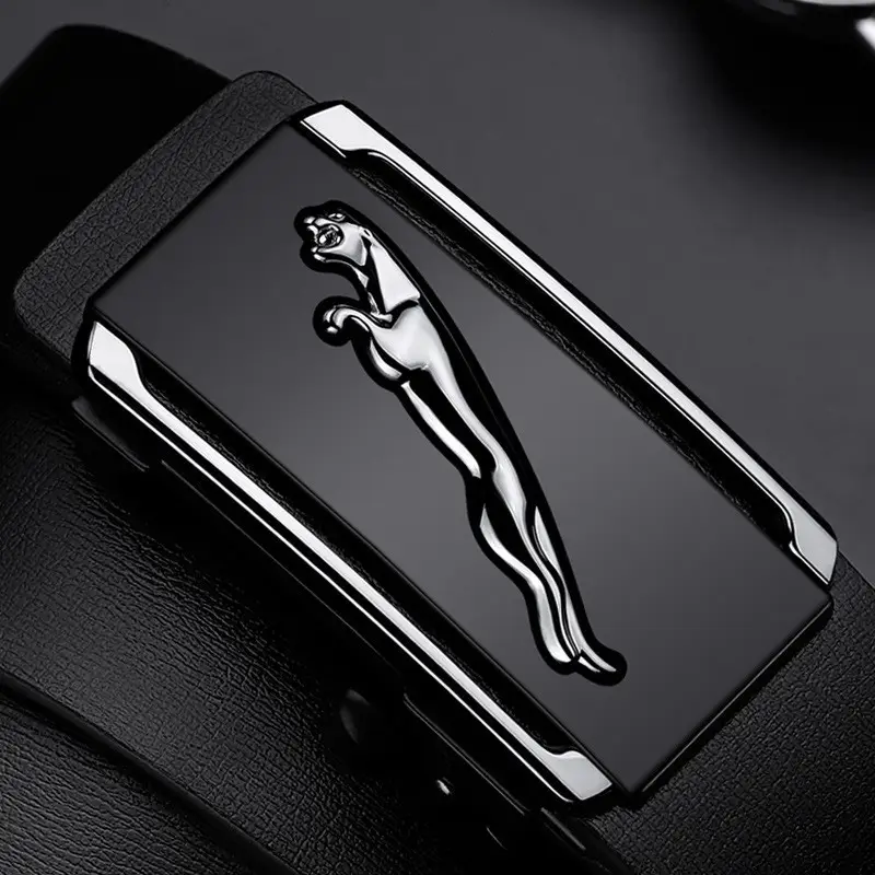 Men's Toothless Belt Black Two-Layer Cowhide - Image 34