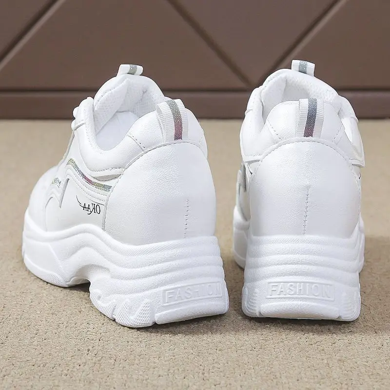 Inner Height Women's Shoes Summer All-match Torre Shoes Korean Style 2023 New Thick Bottom Leather sneaker Casual White Shoes - Image 6