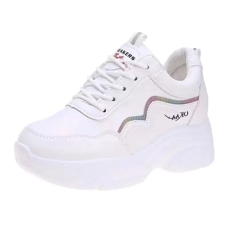 Inner Height Women's Shoes Summer All-match Torre Shoes Korean Style 2023 New Thick Bottom Leather sneaker Casual White Shoes - Image 7
