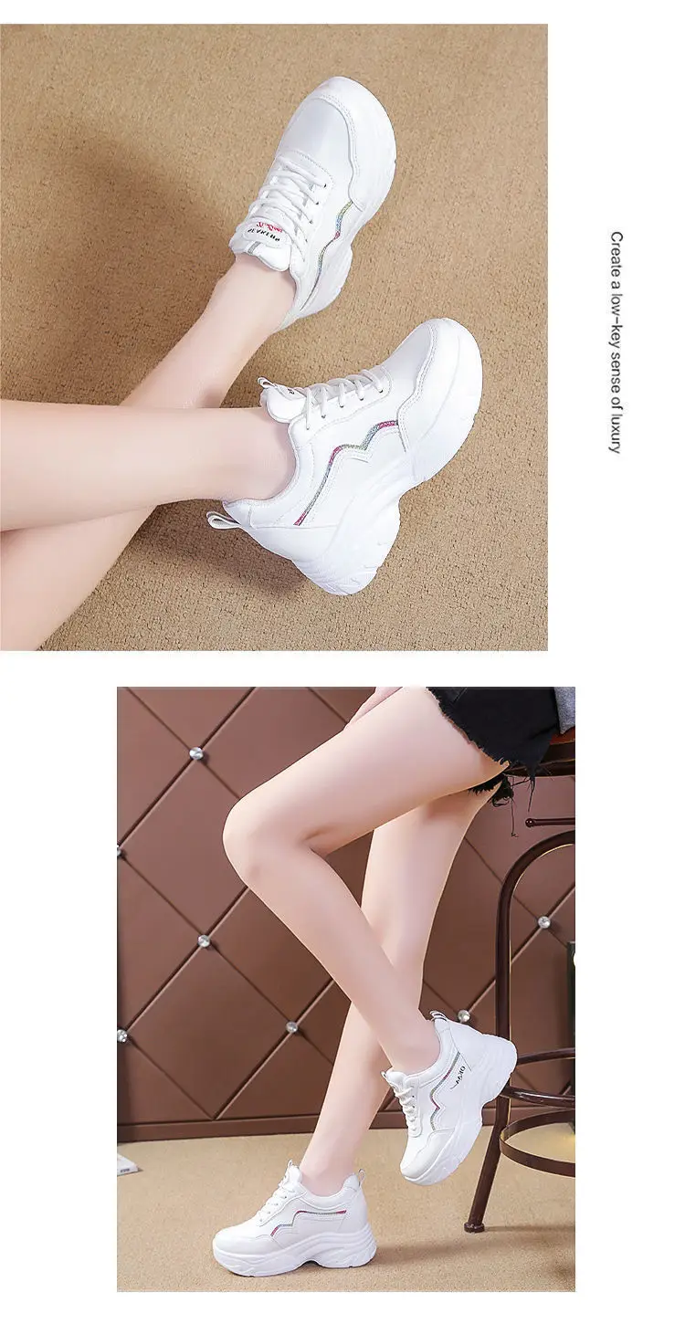 Inner Height Women's Shoes Summer All-match Torre Shoes Korean Style 2023 New Thick Bottom Leather sneaker Casual White Shoes — feature 10