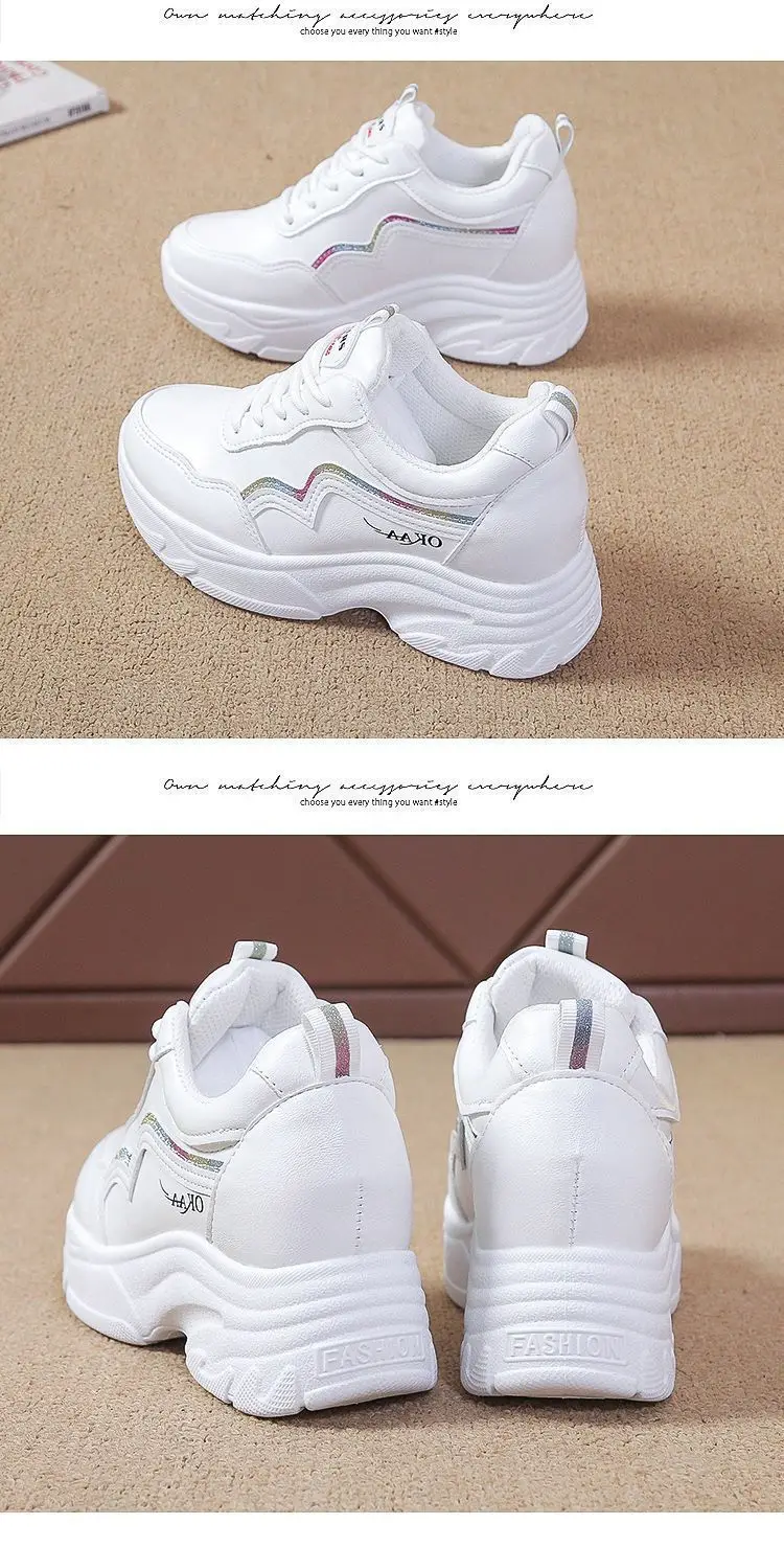 Inner Height Women's Shoes Summer All-match Torre Shoes Korean Style 2023 New Thick Bottom Leather sneaker Casual White Shoes — feature 14