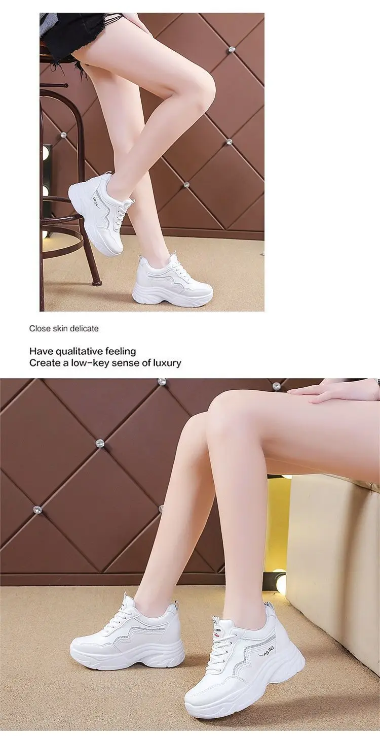 Inner Height Women's Shoes Summer All-match Torre Shoes Korean Style 2023 New Thick Bottom Leather sneaker Casual White Shoes — feature 6
