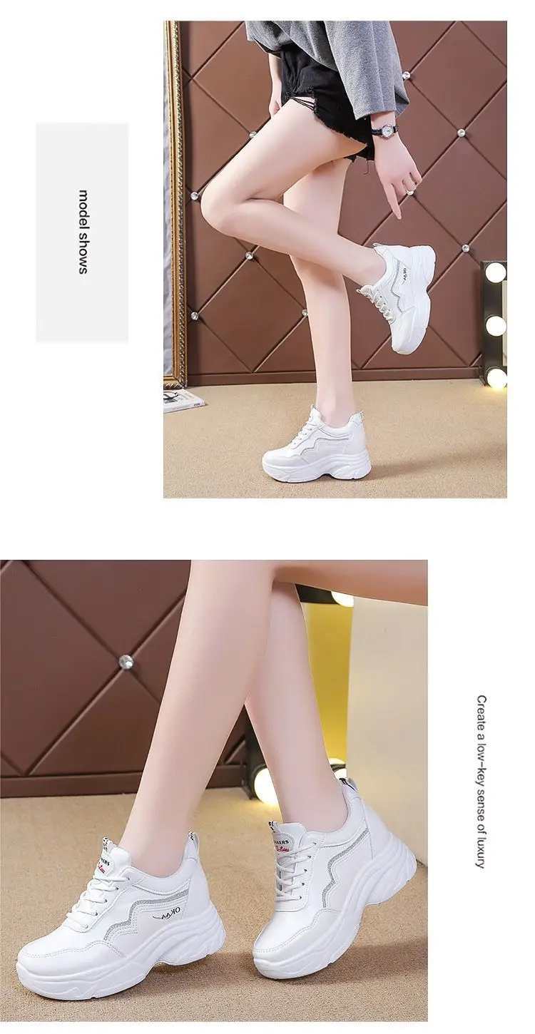 Inner Height Women's Shoes Summer All-match Torre Shoes Korean Style 2023 New Thick Bottom Leather sneaker Casual White Shoes — feature 7