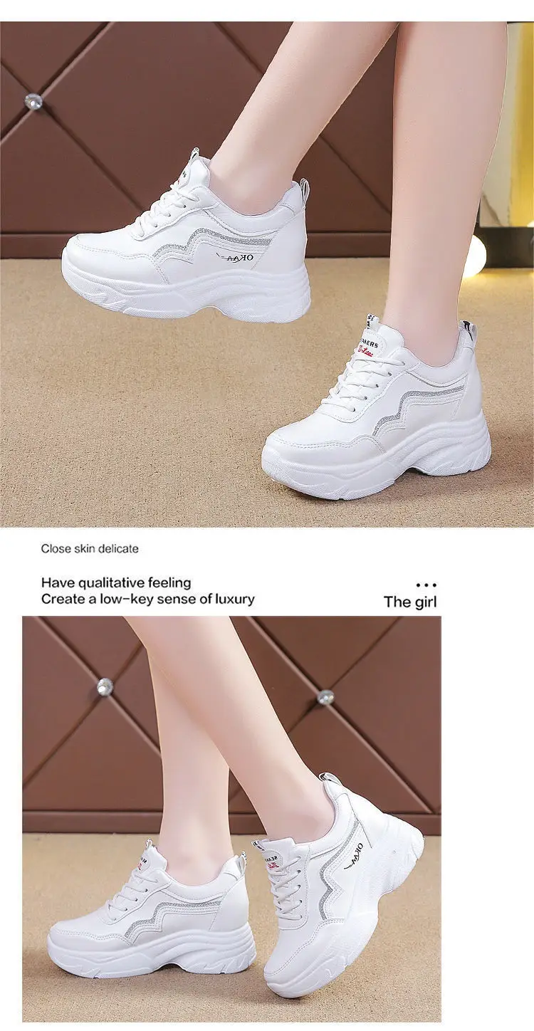 Inner Height Women's Shoes Summer All-match Torre Shoes Korean Style 2023 New Thick Bottom Leather sneaker Casual White Shoes — feature 8