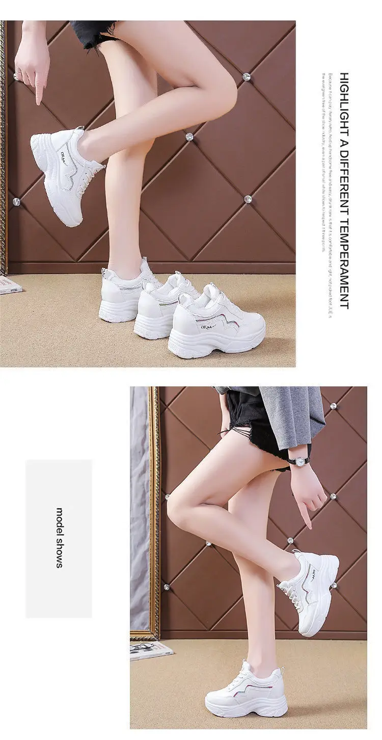 Inner Height Women's Shoes Summer All-match Torre Shoes Korean Style 2023 New Thick Bottom Leather sneaker Casual White Shoes — feature 9