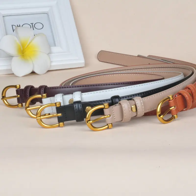 Korean Style Women's Leather Belt with Gold Buckle - Image 8
