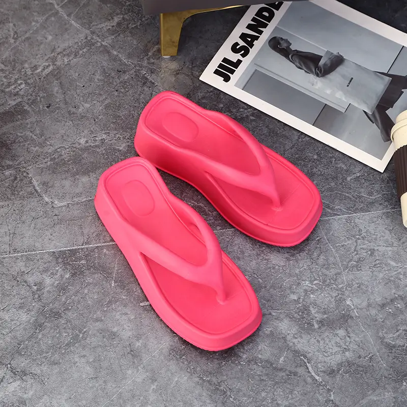 Women Neon Wedge Sandals Flat Heel