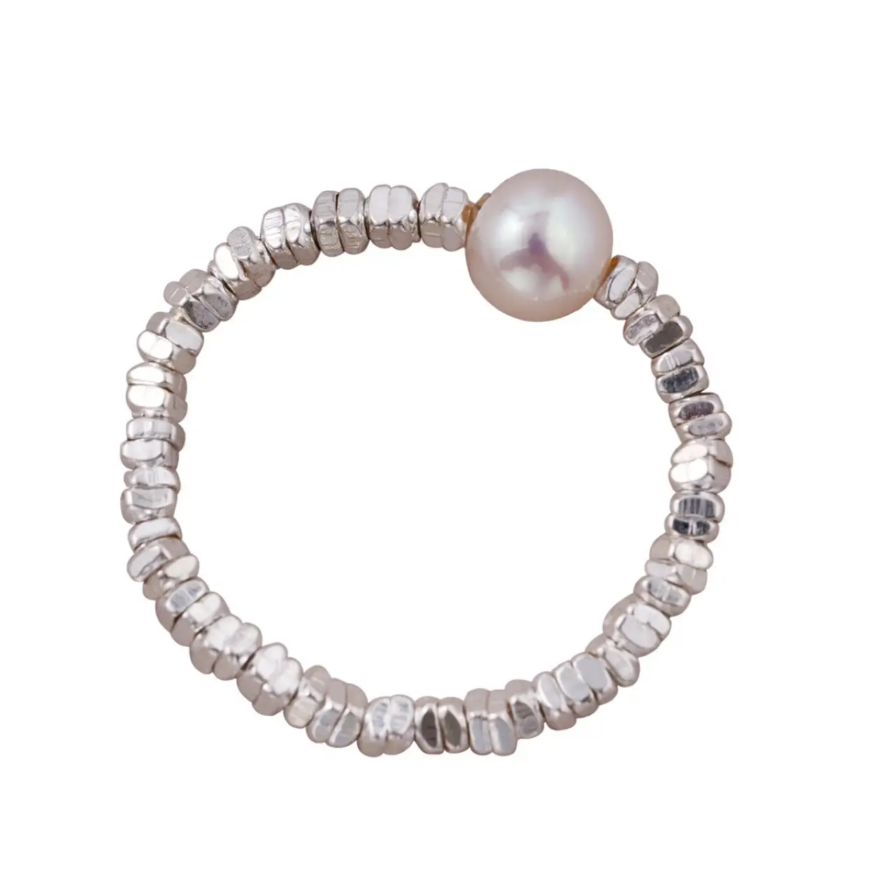 Broken Silver Pearl Ring for Women Light Luxury - Image 7