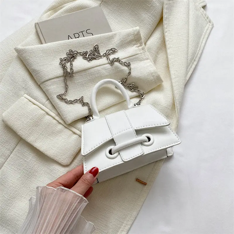 Silver Chain Handbag Small Western Style - Image 2