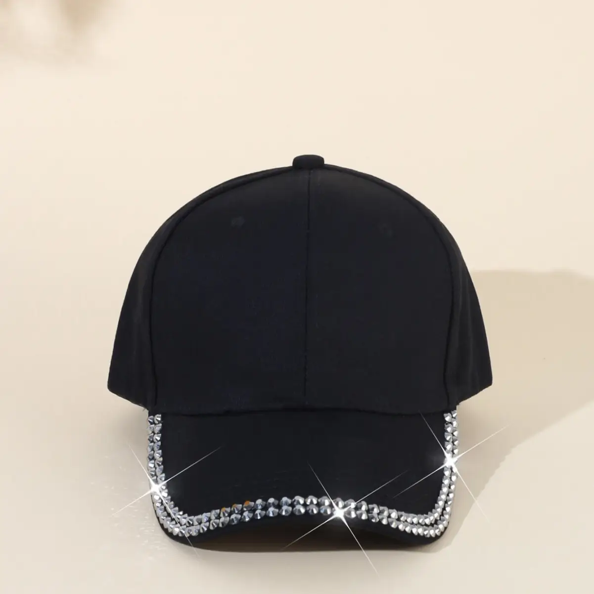 Women's Black Rhinestone Cap Summer Fashion - Image 11