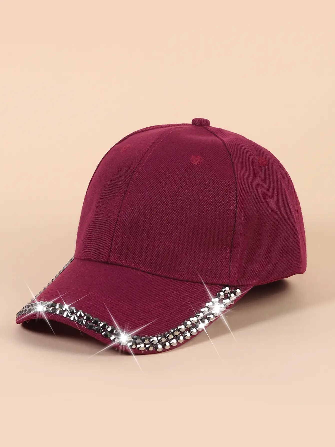 Women's Black Rhinestone Cap Summer Fashion — feature 10