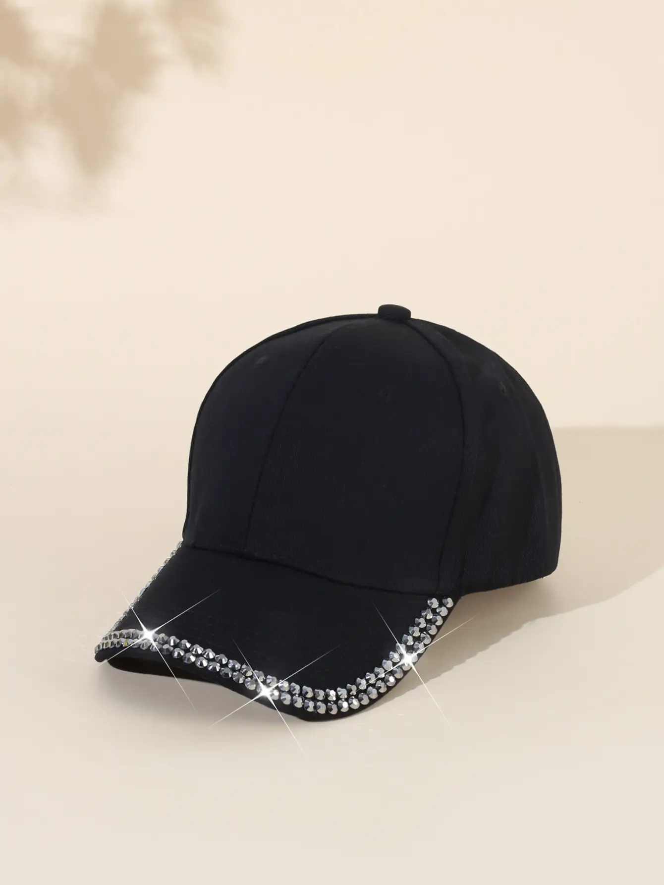 Women's Black Rhinestone Cap Summer Fashion — feature 2