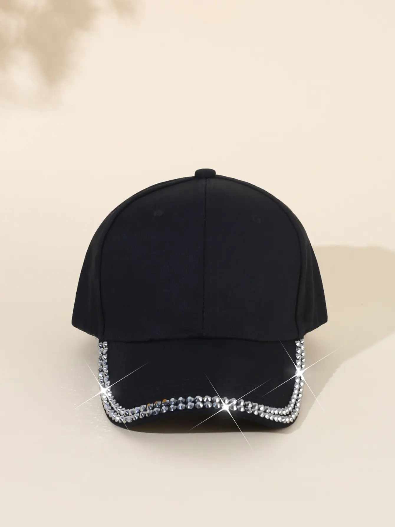 Women's Black Rhinestone Cap Summer Fashion — feature 3